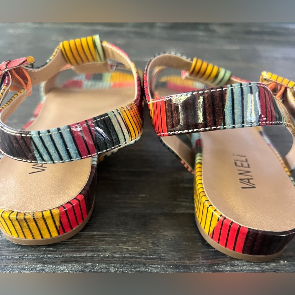 VANELI colorful T Strap sandal Sz 9.5 - Picture 5 of 6
